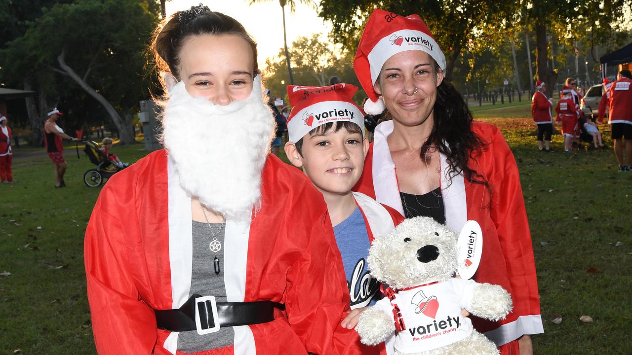 Variety Xmas in July  Santa Fun Run at Mindil Beach     Maddison McCormick, Ryan McCormick, Bernice McCormick. Picture Katrina Bridgeford.