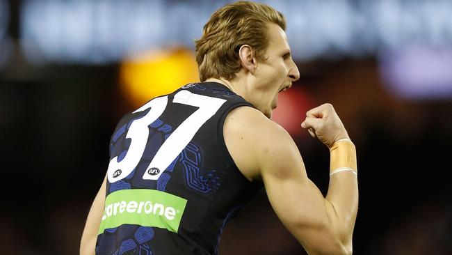 Daniel Gorringe during his stint with Carlton. Picture: Michael Willson/AFL Media/Getty Images