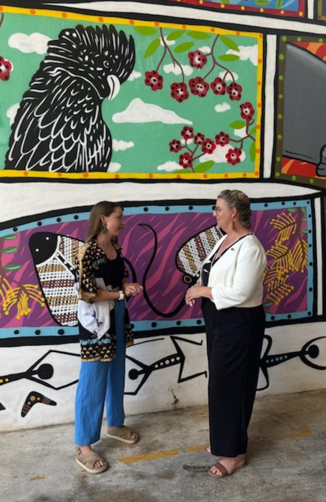 Minister Marie-Clare Boothby (right) with Kate Dinning.