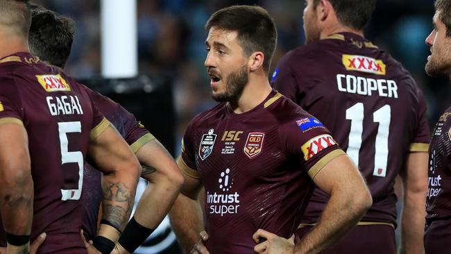 Ben Hunt following a penalty try being awarded to NSW. Pics Adam Head