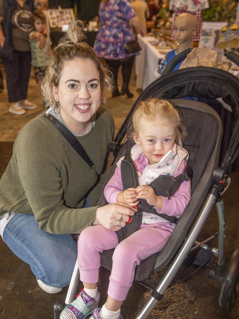 Hollie Taylor and Sloan Taylor. Mums &amp; Bubs Expo at the Makers Market Toowoomba. Sunday, May 15, 2022. Picture: Nev Madsen.