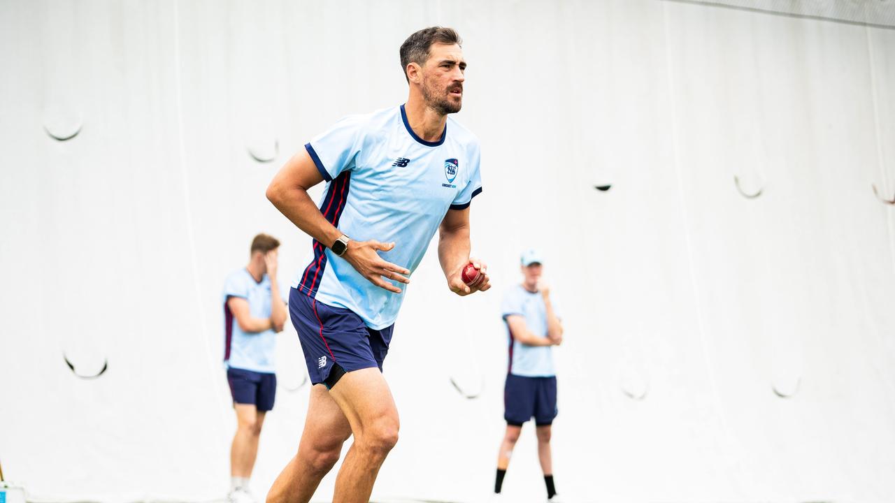 Mitchell Starc bowled in the nets at Cricket Central on Friday as he prepares for a Sheffield Shield appearance for NSW against Victoria at the MCG. Picture: Tom Parrish