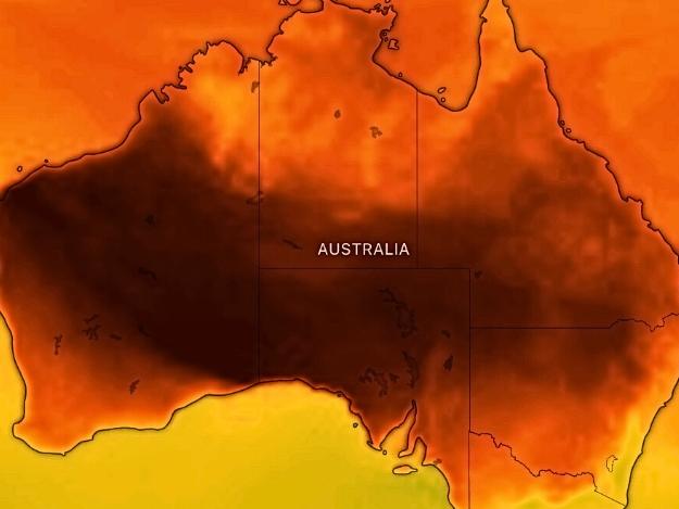 Forecast maximum temperatures on Tuesday. Picture: Windy.