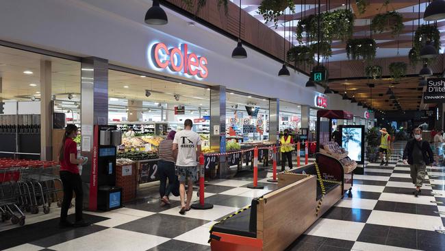 Coles store locations are skewed more towards shopping malls, while Woolworths’ bigger network favours neighbourhood stores. Picture: Attila Csaszar