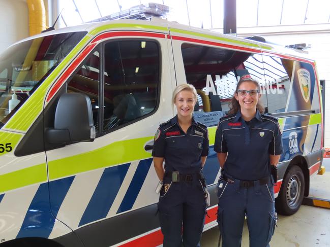 Ambulance Tasmania acting operations supervisor Sally Budge and community paramedic Nancy di Grande at Ambulance Tasmania Headquarters in Hobart on Monday, December 23, 2024.