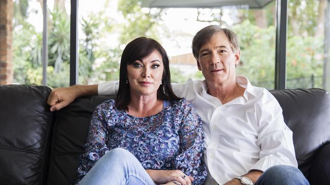 David and Lisa Oldfield pose for a portrait at their home in Belrose. Pic Jenny Evans