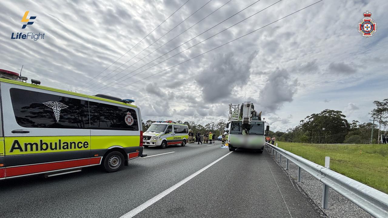 LifeFlight has flown a teenager to Brisbane after serious car and truck crash on the Bruce Hwy. Picture: LifeFlight.