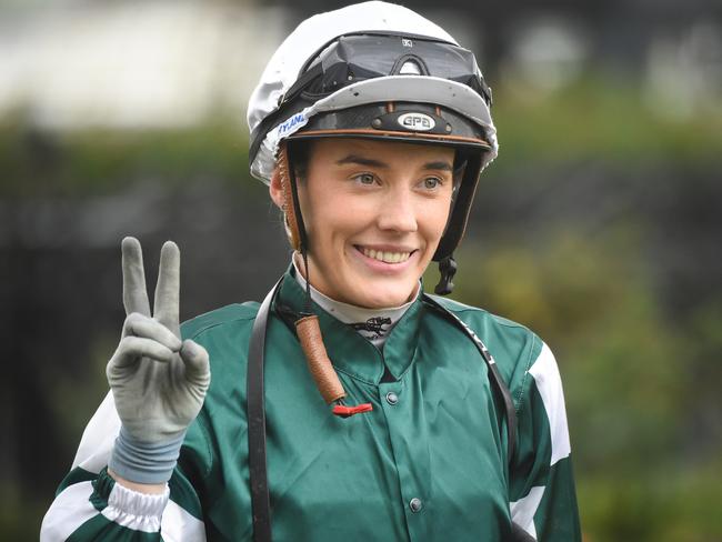 Laura Lafferty after Sigh won the Stableline Sprint at Flemington Racecourse on May 20, 2023 in Flemington, Australia. (Photo by Reg Ryan/Racing Photos via Getty Images)