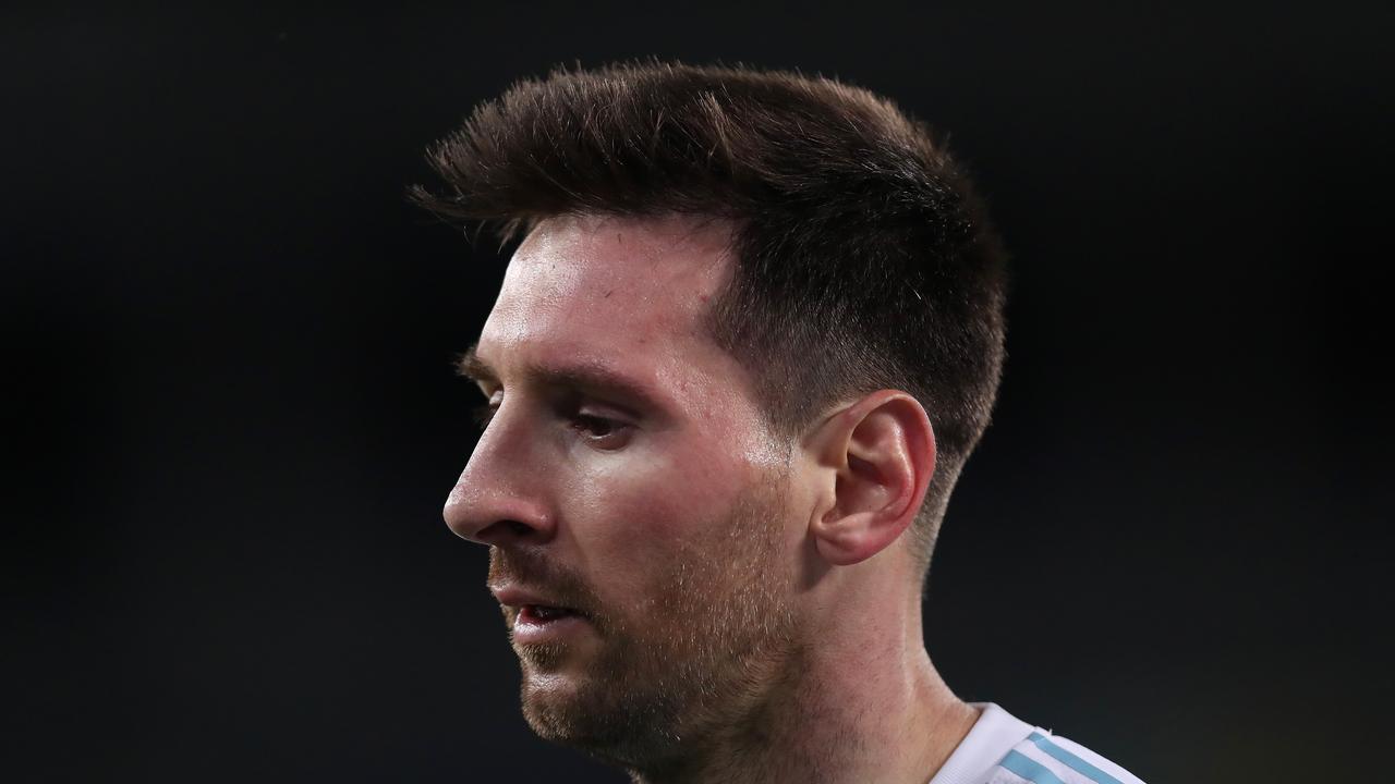RIO DE JANEIRO, BRAZIL - JUNE 14: Lionel Messi of Argentina reacts after a Group A match between Argentina and Chile at Estadio OlÃ&#131;Â­mpico Nilton Santos as part of Copa America Brazil 2021 on June 14, 2021 in Rio de Janeiro, Brazil. (Photo by Buda Mendes/Getty Images)