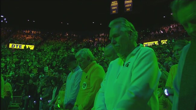 Michigan Athletics honors Michigan State before basketball game