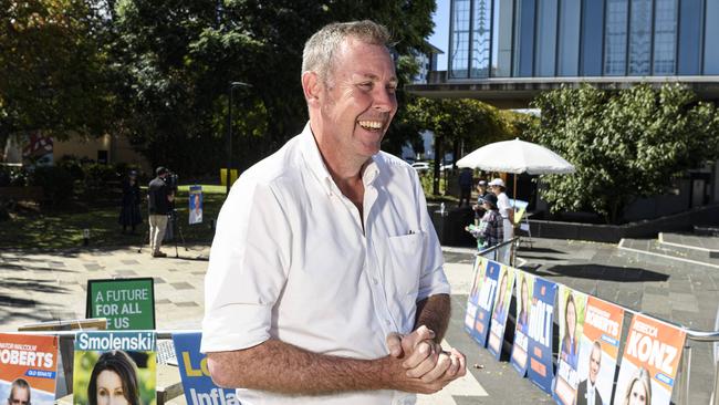 LNP candidate and Groom incumbent Garth Hamilton outside pre-poll voting at The Annexe, Friday, May 2, 2025. Picture: Kevin Farmer