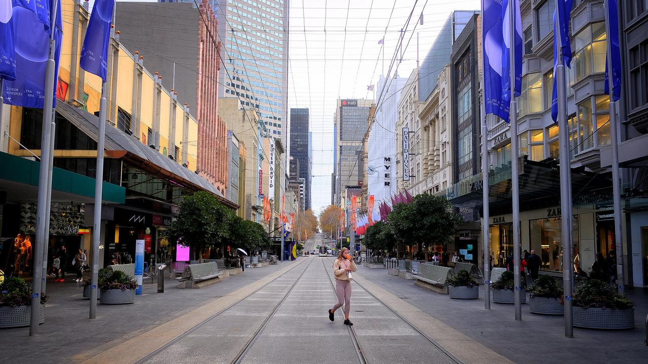 Melbourne CBD on the eve of lockdown. Picture: NCA NewsWire / Luis Enrique Ascui