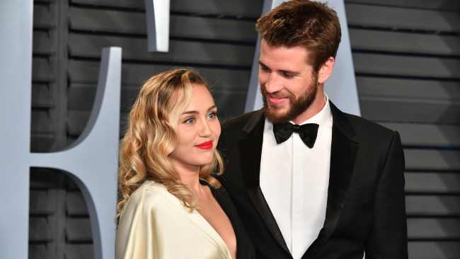 The Hannah Montana icon with her ex-husband Liam Hemsworth. Picture: Dia Dipasupil/ Getty Images North America/ AFP