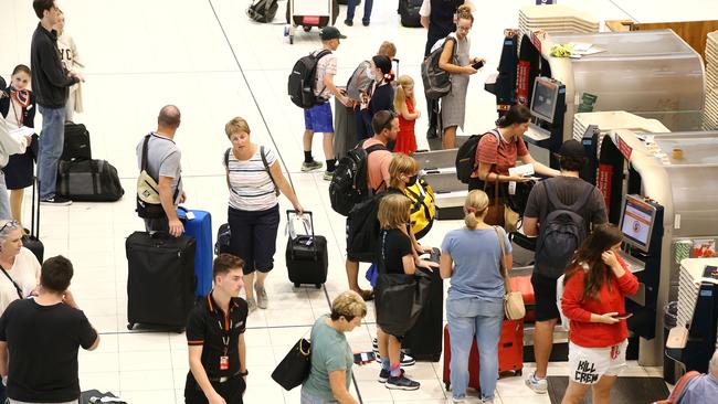 Brisbane Airport is bracing for its busiest period since the pandemic began. Picture David Clark