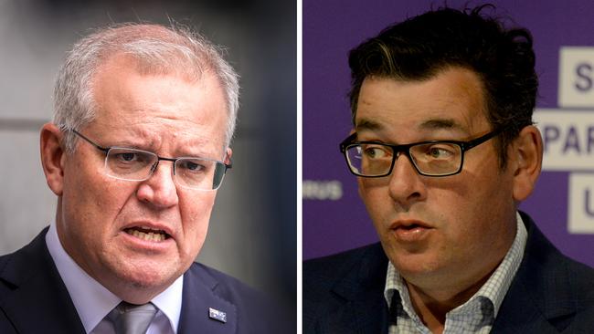 Prime Minister Scott Morrison, left, and Victorian Premier Daniel Andrews.