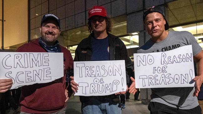 Supporters of US President Donald Trump protest outside of the TCF center where ballots are being counted in Detroit, Michigan. Picture: Seth Herald/AFP