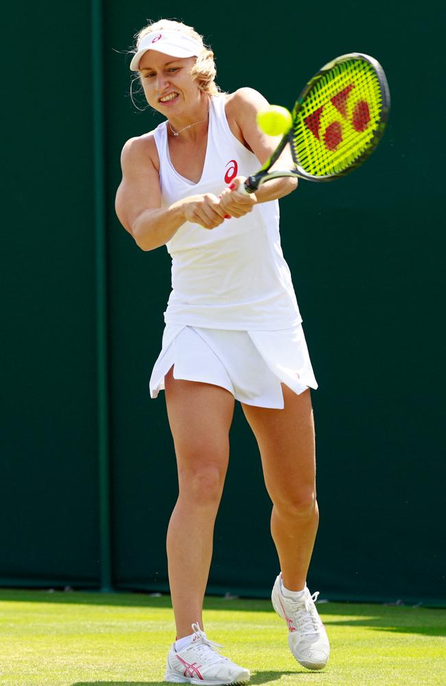 Australian Daria Gavrilova has soared into round two at Wimbledon.