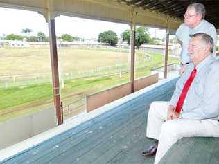 Member for Mirani Ted Malone, left, and Bob Oakes at Mackay showgrounds.