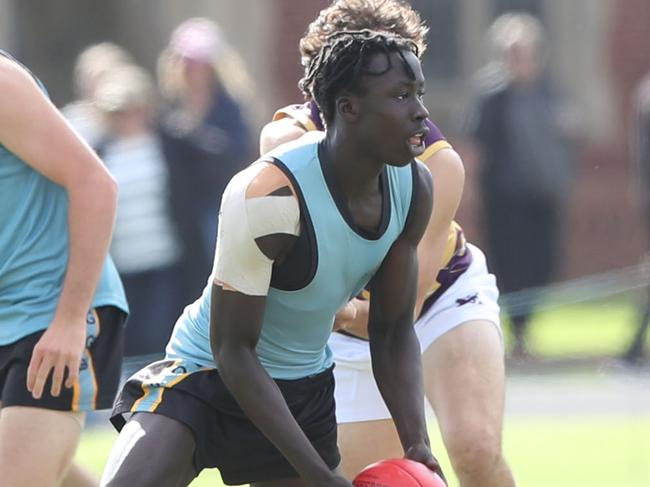 Geelong Grammar v Wesley College football. Picture: Alan Barber