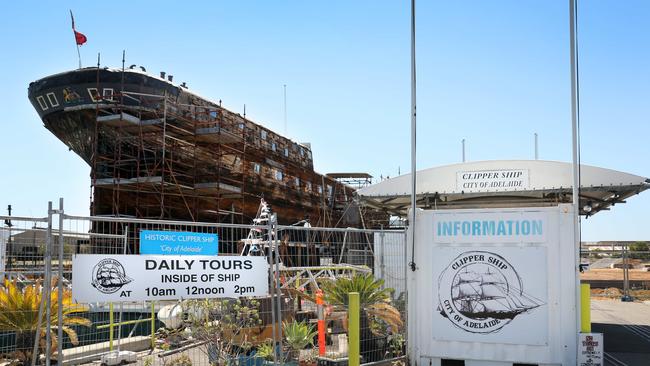 The <i>City of Adelaide </i>in its current position at Dock One. (AAP Image/Dean Martin)