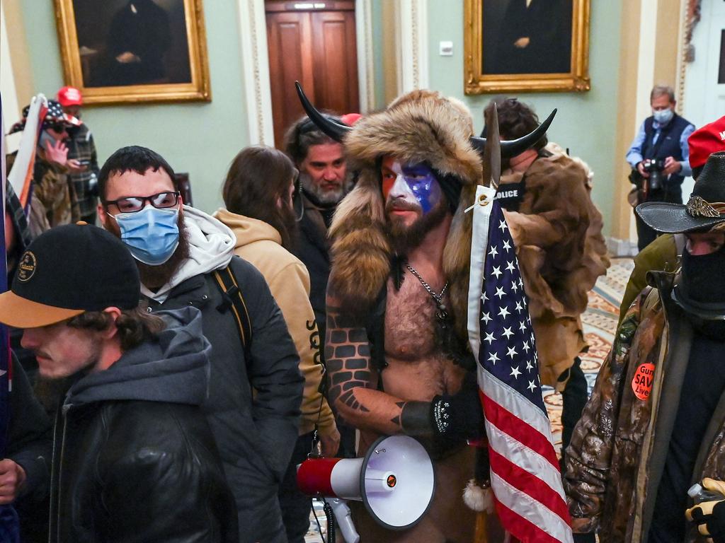 Jacob Anthony Chansley, the shirtless rioter whose image shocked the world has been charged: Picture: AFP