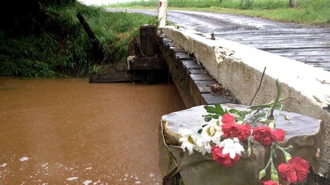 The bridge over Ginger Creek where Clancy Stevens died in 2013 in the same crash his brother Jo was critically injured in.