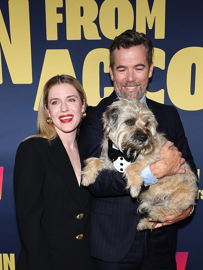 Harriet Dyer, Patrick Brammall and Colin the dog.