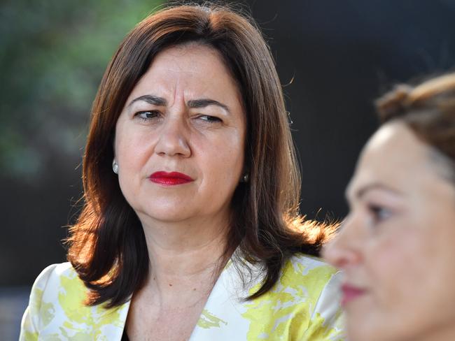 Queensland Premier Annastacia Palaszczuk (left) and Deputy Premier and Treasurer Jackie Trad (right). Picture: AAP Image/Darren England