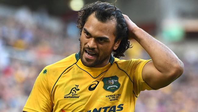 Karmichael Hunt reacts after another Italy try.