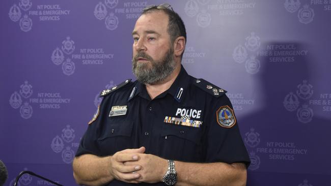 NT Police commander Daniel Bacon said the drivers were incredibly lucky there were no fatalities as a result of a two-car crash on Tiger Brennan Dr. Picture: Sierra Haigh