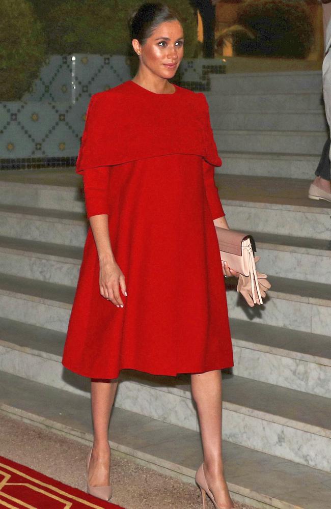 FEBRUARY 23, 2019 - Where: Rabat, Morocco. Wearing: Valentino dress. Picture: Hannah McKay/AP