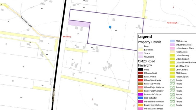 The road use classification of the area where the Woodbury Road property is located north of Yeppoon.