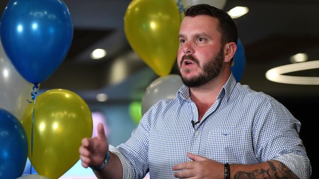 Herbert MP Phillip Thompson speaks with media during the 2020 state election. PICTURE: MATT TAYLOR.