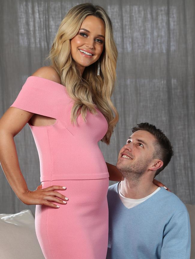 Carlton Captain Marc Murphy and wife Jessie. Picture: Alex Coppel