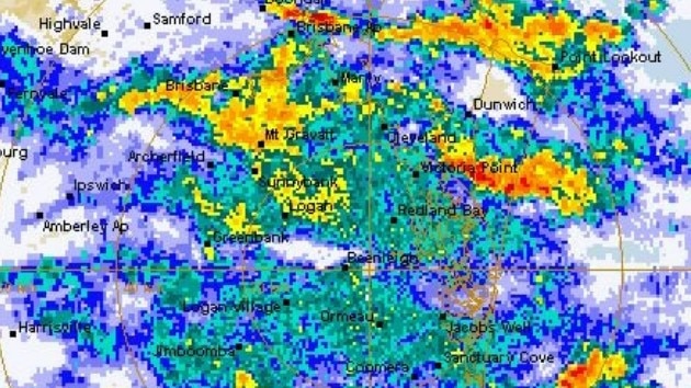 Brisbane was hit with 85mm of rain in two hours overnight. Picture: Bureau of Meteorology