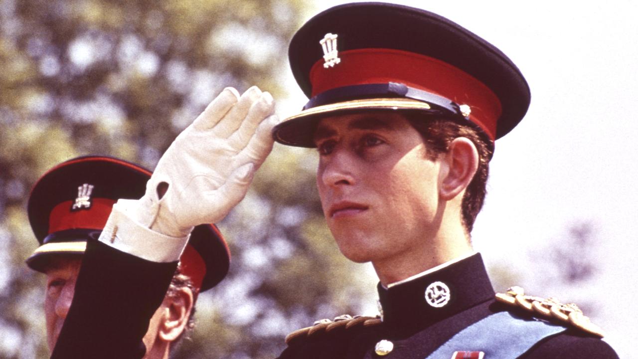Prince Charles in the uniform of the Colonel in Chief of the Royal Regiment of Wales, salutes during the Regiment's Colour presentation in 1969. Picture: AP