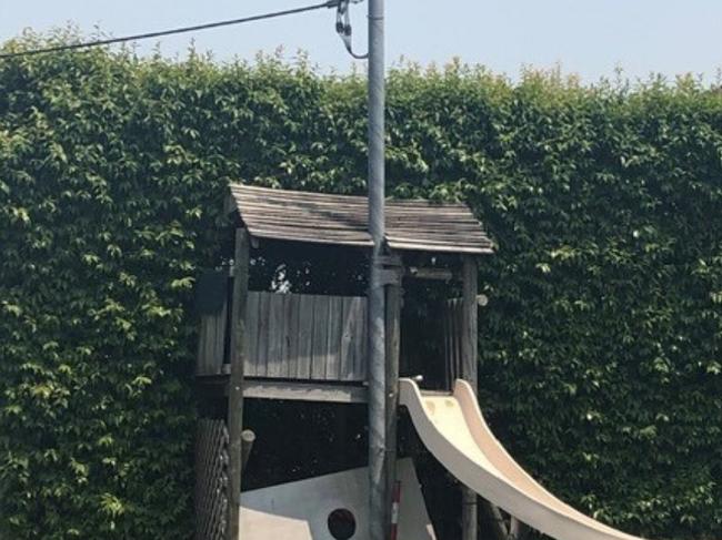 SEAFORTH - Electricity isn't child's play. Power was switched off after an Ausgrid crew found this cubby house built around a power pole.