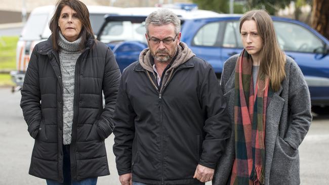 Patricia Gray with Borce Ristevski and his daughter Sarah. Picture: Eugene Hyland