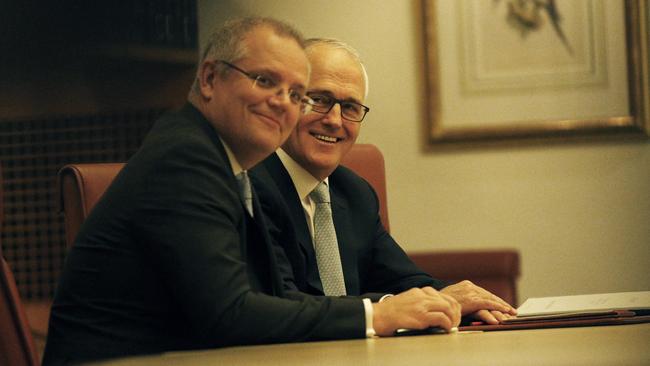 Treasurer Scott Morrison and the PM hammer out Budget’s final details today. Picture Gary Ramage