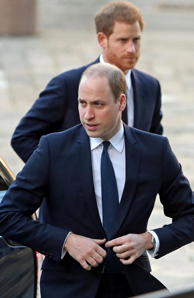 Prince William voiced his concerns about Prince Harry’s relationship in a conversation that ultimately brought them undone. Picture: Gareth Fuller/AFP