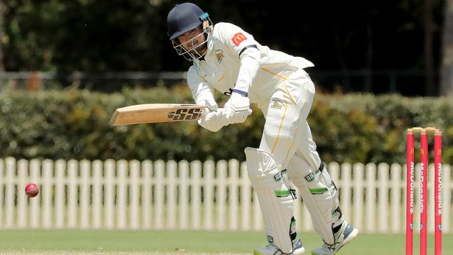 Yuvraj Sharma of the Lions at Rosedale Oval on November 12, 2022. (Photo by Jeremy Ng/Newscorp Australia)