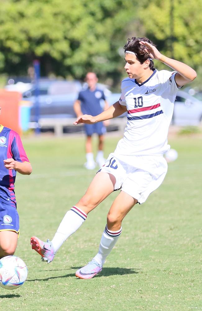 GPS First XI football between Brisbane State High and the Southport School. Saturday May 6, 2023. Picture: George Galanos.