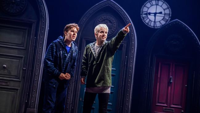 Sean Rees-Wemyss as Albus Potter and William McKenna as Scorpius Malfoy in Harry Potter and the Cursed Child.