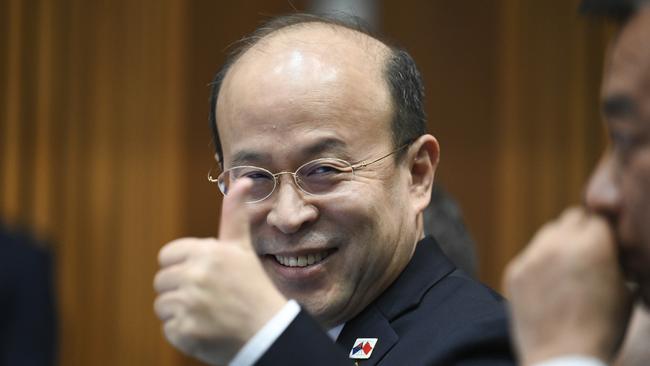 China’s Ambassador to Australia Xiao Qian on Monday in Parliament House. Picture: NewsWire / Martin Ollman