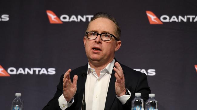 Qantas CEO Alan Joyce today announced major changes to the national carrier that will see millions saved over the next few years. Photo: AAP Image/Bianca De Marchi