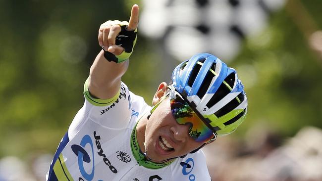 Caleb Ewan wins stage 2 of the Herald Sun Tour. Picture: Michael Klein