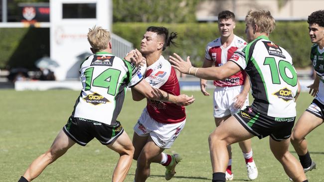 Jayden Alefaio tackled by Preston Cassidy - Picture: Richard Walker