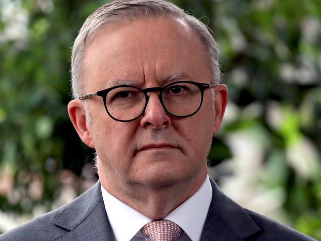 SYDNEY, AUSTRALIA - NCA NewsWire Photos - APRIL 06, 2023: Australian Prime Minister Anthony Albanese is pictured addressing the media at Wild Life Sydney Zoo in Darling Harbour. Picture: NCA NewsWire / Nicholas Eagar