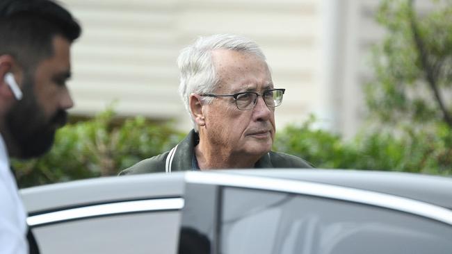 Former federal treasurer and current Labor Party national president Wayne Swan leaves his home in Brisbane. Picture: Lyndon Mechielsen