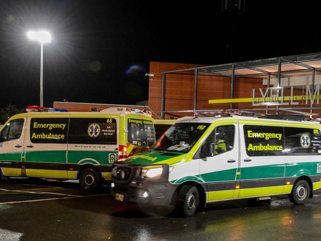 JUNE 4, 2022: South Australian Premier Peter Malinauskas spent a night with paramedics in an ambulance. Ambulances parked (not ramped) at the Lyall McEwin Hospital. PHOTO:  Brenton Edwards